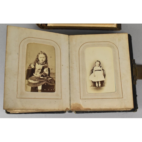 74 - Two Late Victorian/Edwardian Photograph Albums, The Smaller Containing Family Portraits, Both with B... 