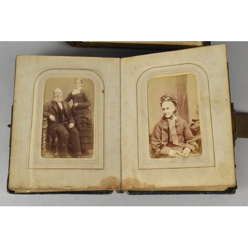 74 - Two Late Victorian/Edwardian Photograph Albums, The Smaller Containing Family Portraits, Both with B... 