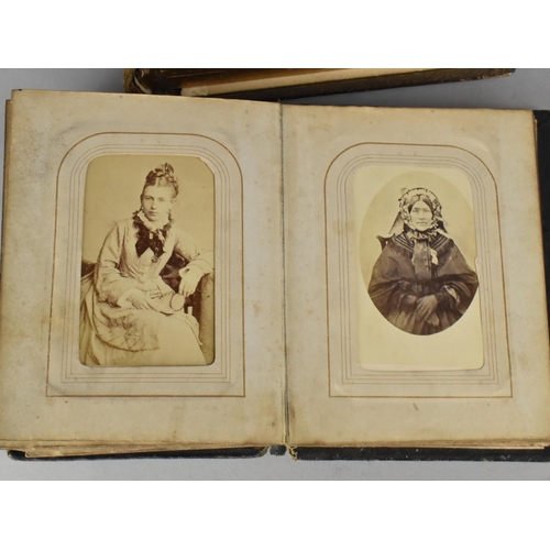 74 - Two Late Victorian/Edwardian Photograph Albums, The Smaller Containing Family Portraits, Both with B... 