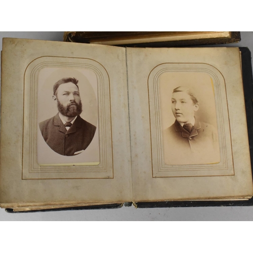 74 - Two Late Victorian/Edwardian Photograph Albums, The Smaller Containing Family Portraits, Both with B... 