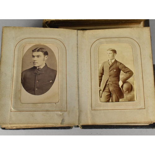 74 - Two Late Victorian/Edwardian Photograph Albums, The Smaller Containing Family Portraits, Both with B... 