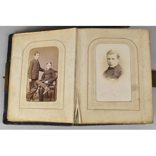 74 - Two Late Victorian/Edwardian Photograph Albums, The Smaller Containing Family Portraits, Both with B... 