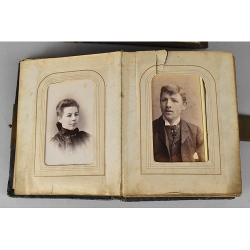 74 - Two Late Victorian/Edwardian Photograph Albums, The Smaller Containing Family Portraits, Both with B... 