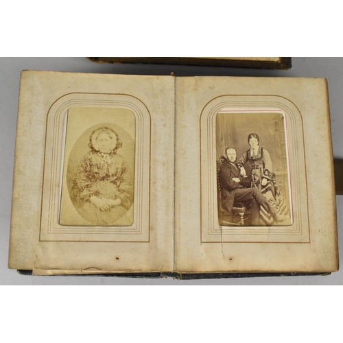 74 - Two Late Victorian/Edwardian Photograph Albums, The Smaller Containing Family Portraits, Both with B... 