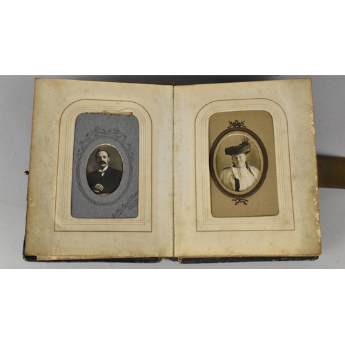 74 - Two Late Victorian/Edwardian Photograph Albums, The Smaller Containing Family Portraits, Both with B... 