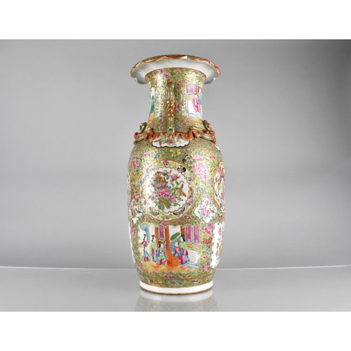 224 - A Chinese Qing Dynasty Porcelain Famille Rose Vase Decorated in the Usual Manor with Figural Court a... 