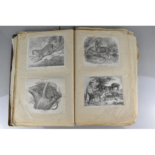 213 - An Early 19th Century Leather Bound Artist's Folio Containing Paintings, Engravings, Drawings Sketch... 