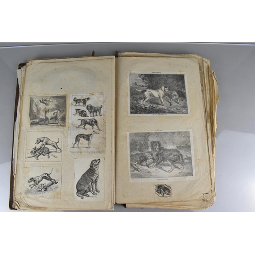 213 - An Early 19th Century Leather Bound Artist's Folio Containing Paintings, Engravings, Drawings Sketch... 