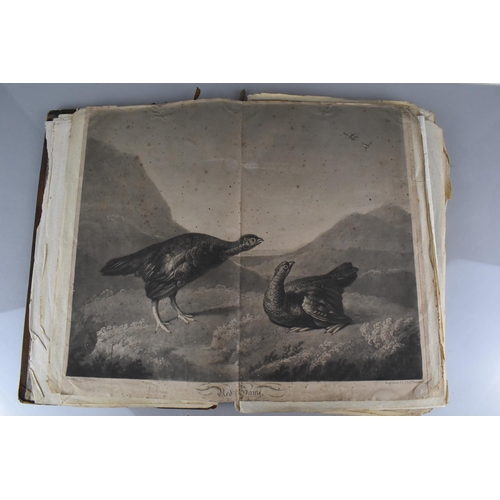 213 - An Early 19th Century Leather Bound Artist's Folio Containing Paintings, Engravings, Drawings Sketch... 