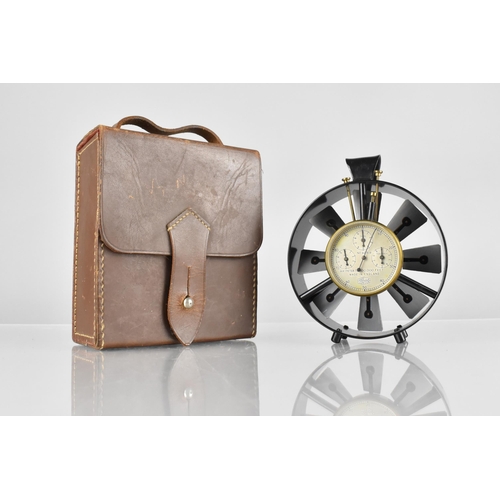 48 - A Mid 20th Century Leather Cased Casella Air Meter With Silvered Dial and Three Subsidiary Dial Indi... 