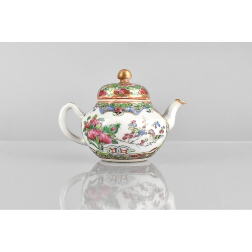 228 - A Chinese Qing Dynasty Porcelain Miniature Teapot Decorated in the Famillie Rose Palette In the Usua... 