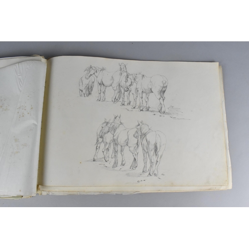 214 - A 19th Century Sketch Book Containing a Number of Sketches Circa 1830 to Include Birds, Horses and B... 