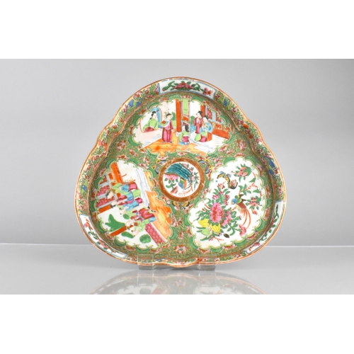 226 - A Chinese Qing Dynasty Porcelain Famille Rose Galleried Dish Decorated in the Usual Manner with Figu... 