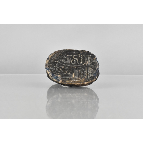 116 - An Ancient Egyptian Pottery Seal in the Form of a Hybrid Scarab Sphinx, the Underside With a Single ... 