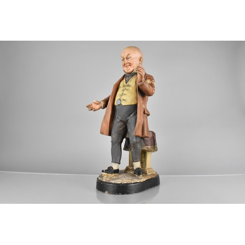 92 - A 19th Century Austrian Cold Painted Terracotta Figure with Original Polychrome Painted Decoration, ... 