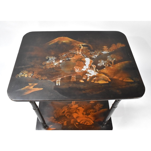 22 - An Early 20th Century Japanese Export Lacquer Table with A Single Frieze Drawer, 50x37x74cm High