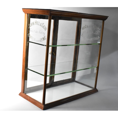 90 - An Edwardian Parnall & Son Oak Cased and Glazed Shop Counter Display Cabinet For John Hill and Son, ... 