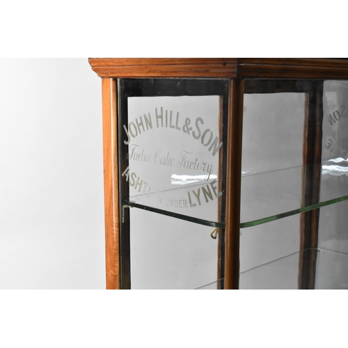 90 - An Edwardian Parnall & Son Oak Cased and Glazed Shop Counter Display Cabinet For John Hill and Son, ... 