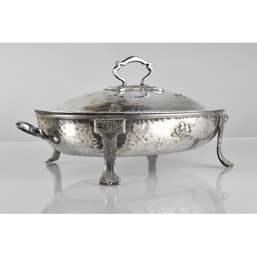 199 - An Early 20th Century William Hutton & Sons Arts and Crafts Silver Plated Tureen With Hammered Body ... 