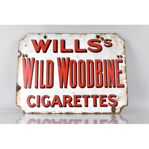 86 - An Early 20th Century Double Sided Enamel Wills Advertising Sign 'Wills's Wild Woodbine Cigarettes' ... 