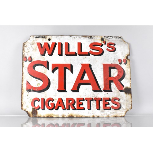 86 - An Early 20th Century Double Sided Enamel Wills Advertising Sign 'Wills's Wild Woodbine Cigarettes' ... 