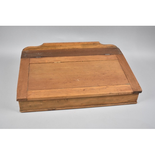 103 - An Edwardian Clerk's Desktop Writing Slope with Galleried Back, Sloping hinged lid, 54.5cms Wide