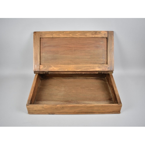 103 - An Edwardian Clerk's Desktop Writing Slope with Galleried Back, Sloping hinged lid, 54.5cms Wide