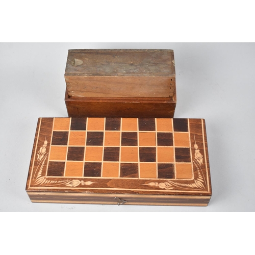 112 - A Mid 20th Century Continental Chess Set in Folding Box, 25.5 cms Wide, Together with a Set of Vinta... 