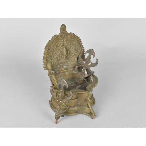 131 - An Indian Brass Altar Censer with Two Indian Bronze Mounts