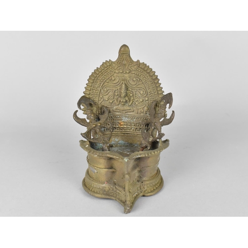 131 - An Indian Brass Altar Censer with Two Indian Bronze Mounts