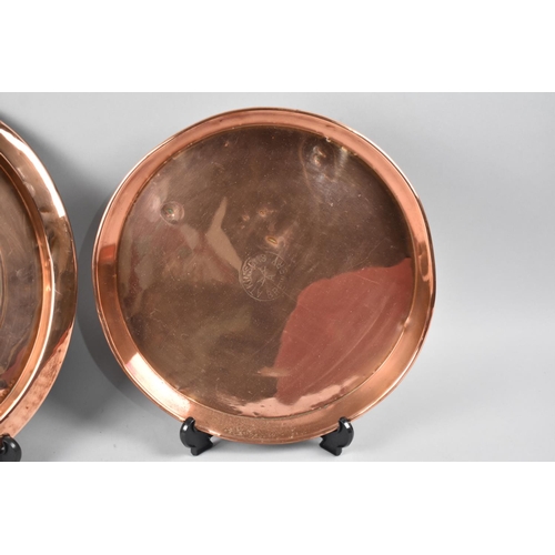 139 - Two Pressed Copper Advertising Trays for Johnnie Walker Whisky and Atkinson's Brewery