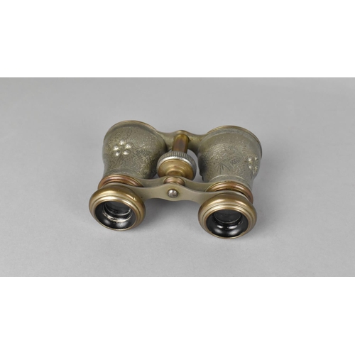 165 - A Pair of Late 19th Century Brass and Silver Plated Opera Glasses