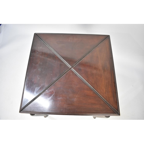 177 - An Edwardian Mahogany Envelope Games Table Complete with Coin Well Covers and Single Long Drawer, 56... 