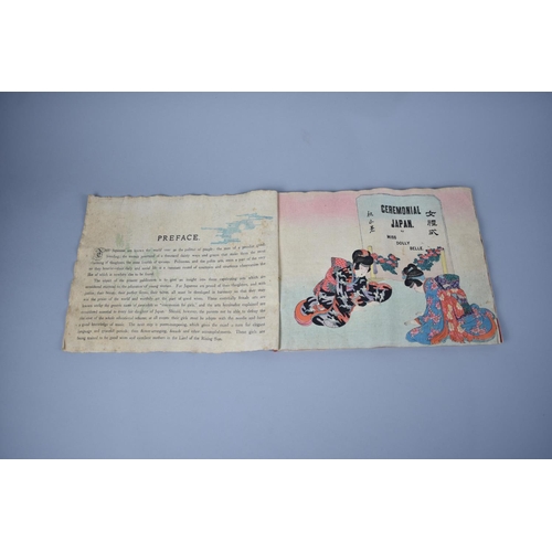 234 - A Japanese Book, Ceremonial Japan, Printed on Fabric and Published by Akiyama, 28cms Wide