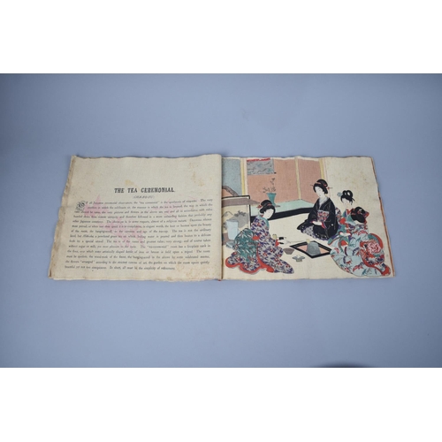 234 - A Japanese Book, Ceremonial Japan, Printed on Fabric and Published by Akiyama, 28cms Wide