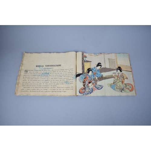 234 - A Japanese Book, Ceremonial Japan, Printed on Fabric and Published by Akiyama, 28cms Wide