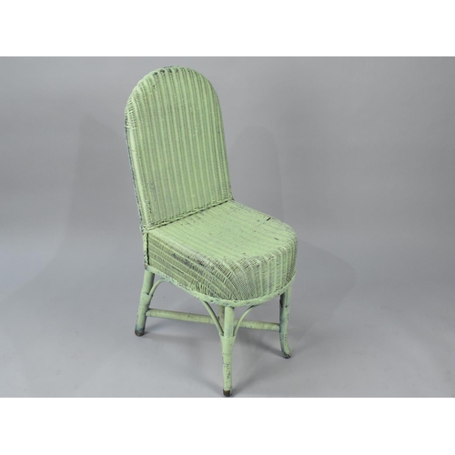 259 - A Green Painted Lloyd Loom Dressing Table Chair