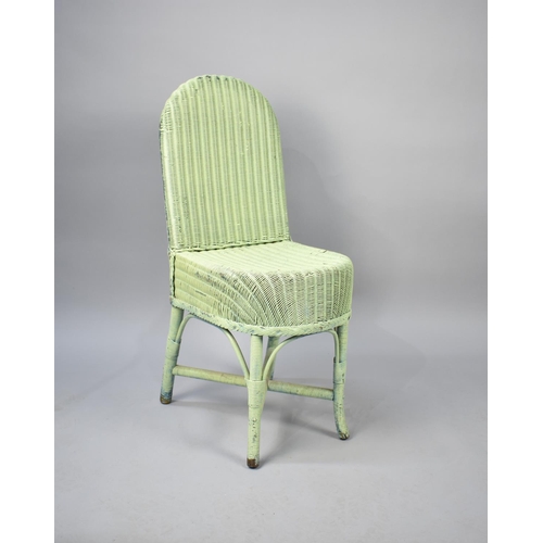 259 - A Green Painted Lloyd Loom Dressing Table Chair