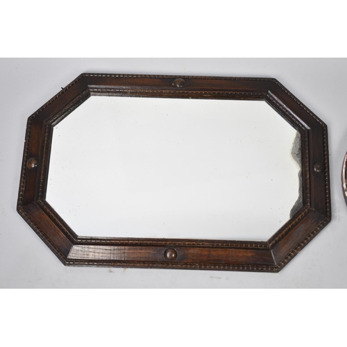 275 - An Edwardian Oak Framed Rectangular Wall Mirror and an Oval Wall Mirror with Condition Issues to Fra... 