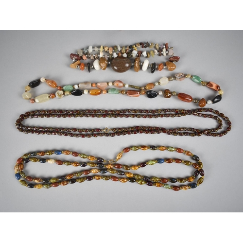 307 - A Collection of Various Glass and Stone Bead Necklaces