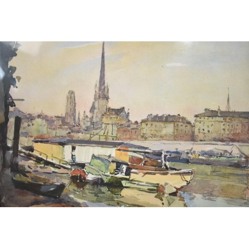 352 - Two Framed Watercolour Prints, Notre Dames from the River Seine, Frames 45x34cm