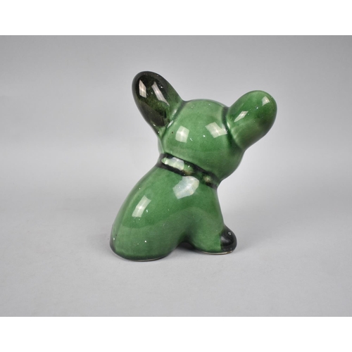 45 - A Vintage Green Glazed Bonzo Dog Ornament, 17cms High