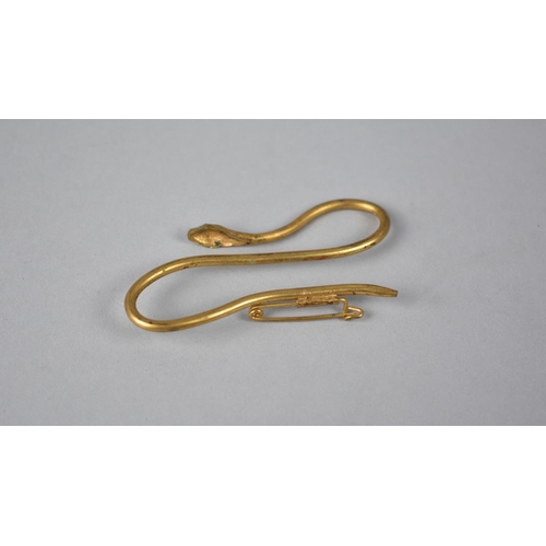 476 - A Gilt Metal Wirework Brooch, Snake, 82mm Wide