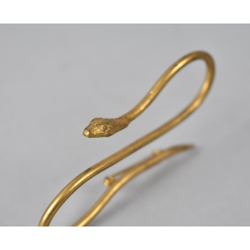 476 - A Gilt Metal Wirework Brooch, Snake, 82mm Wide