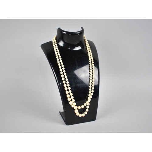 481 - A 9ct Gold Mounted Two Row Faux Pearl Necklace