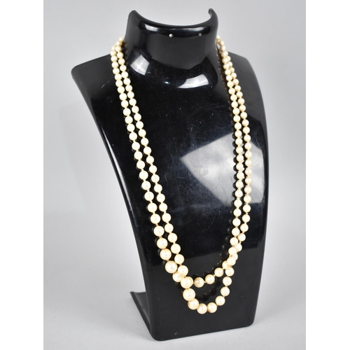 481 - A 9ct Gold Mounted Two Row Faux Pearl Necklace