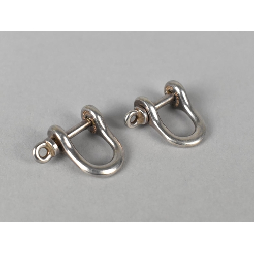 487 - Ole Lynggaard: A Pair of Danish Silver Cufflinks, Shackle Form, Fully Signed, 17.4gms, Functioning