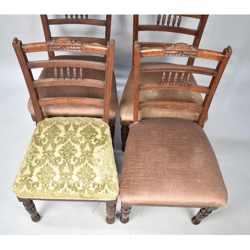 568 - A Set of Four Edwardian Mahogany salon Side Chairs