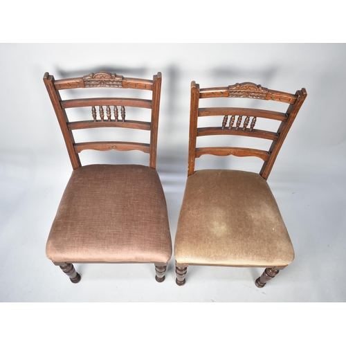 568 - A Set of Four Edwardian Mahogany salon Side Chairs