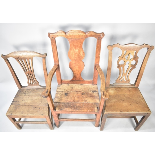 578 - Three 19th Century Hall Side Chairs